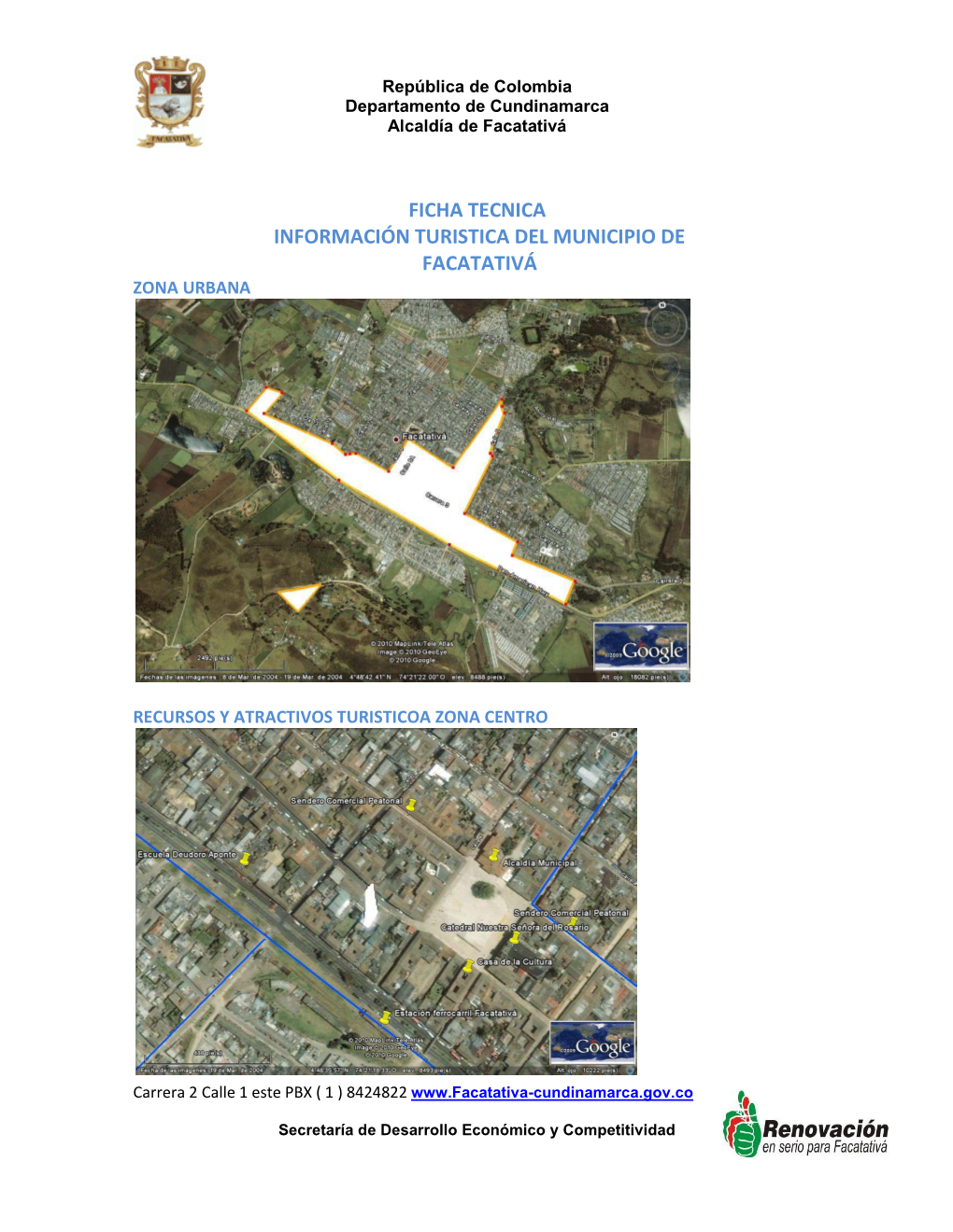 Ficha Tecnica Información Turistica Del Municipio De Facatativá Zona Urbana