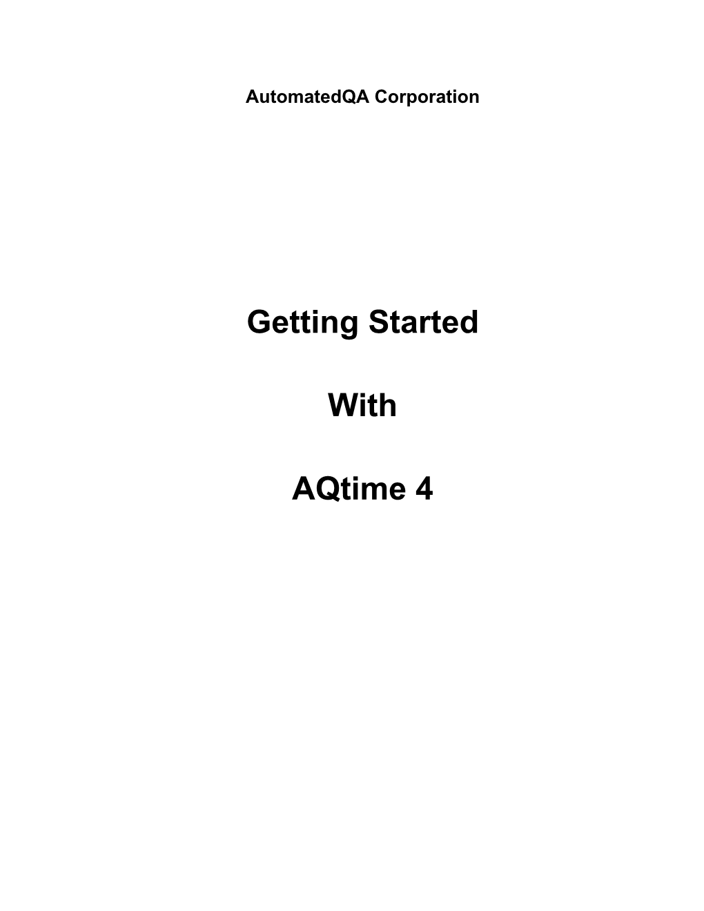 Getting Started with Aqtime 4