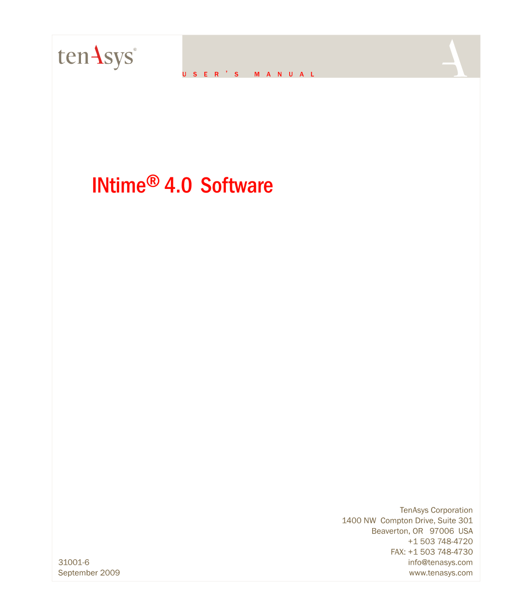 Intime Software 4.0 User's Guide