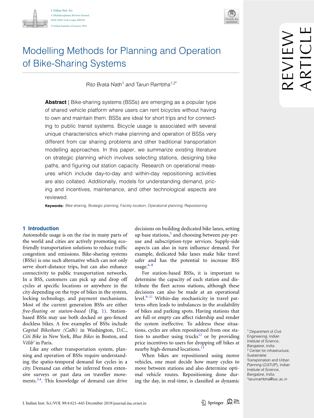 Modelling Methods for Planning and Operation of Bike-Sharing Systems