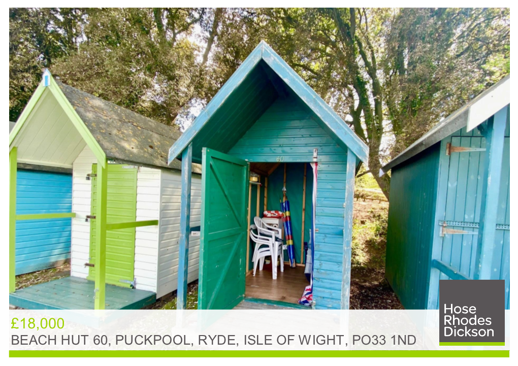 £18,000 Beach Hut 60, Puckpool, Ryde, Isle of Wight, Po33 1Nd