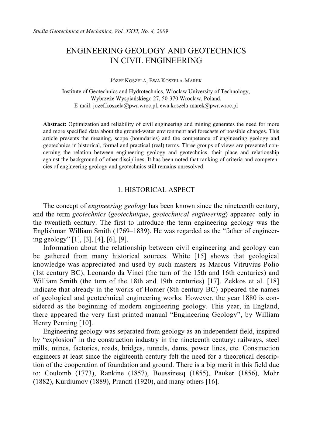 Engineering Geology and Geotechnics in Civil Engineering