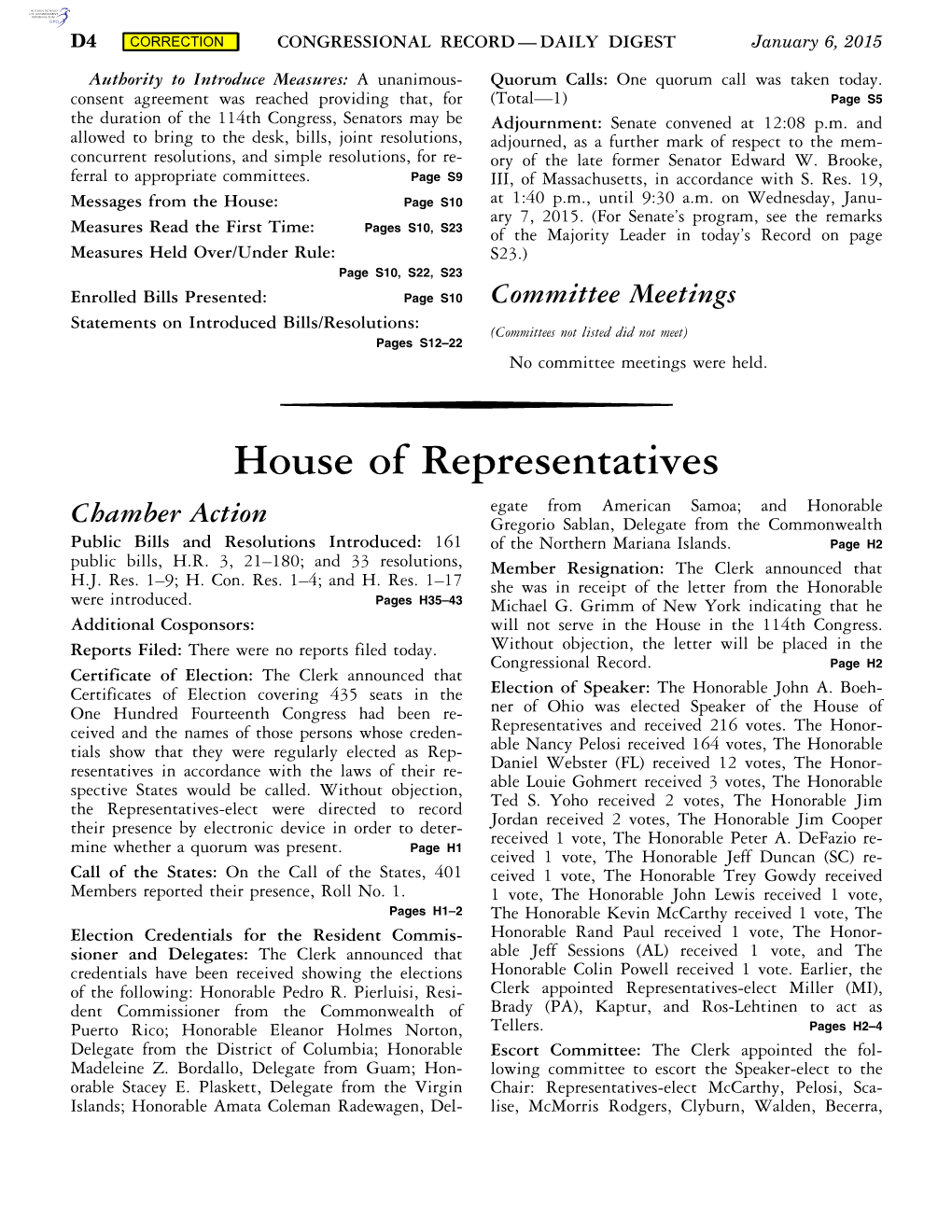 House of Representatives