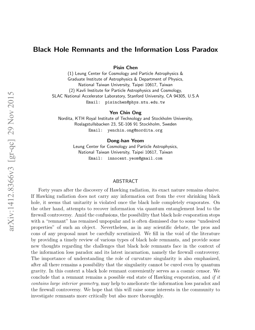 Black Hole Remnants and the Information Loss Paradox