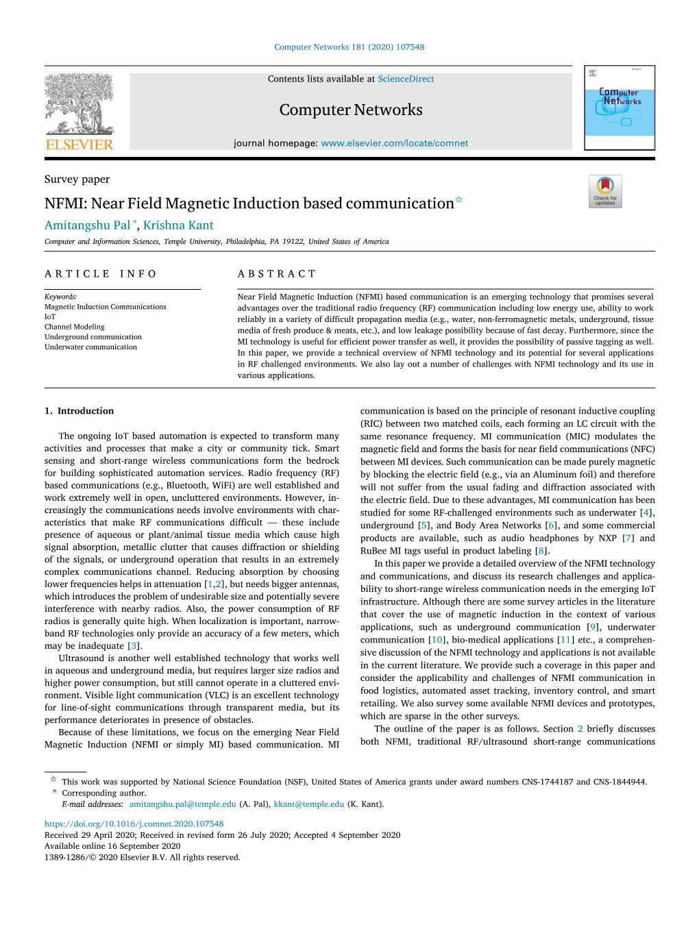 NFMI: Near Field Magnetic Induction Based Communication