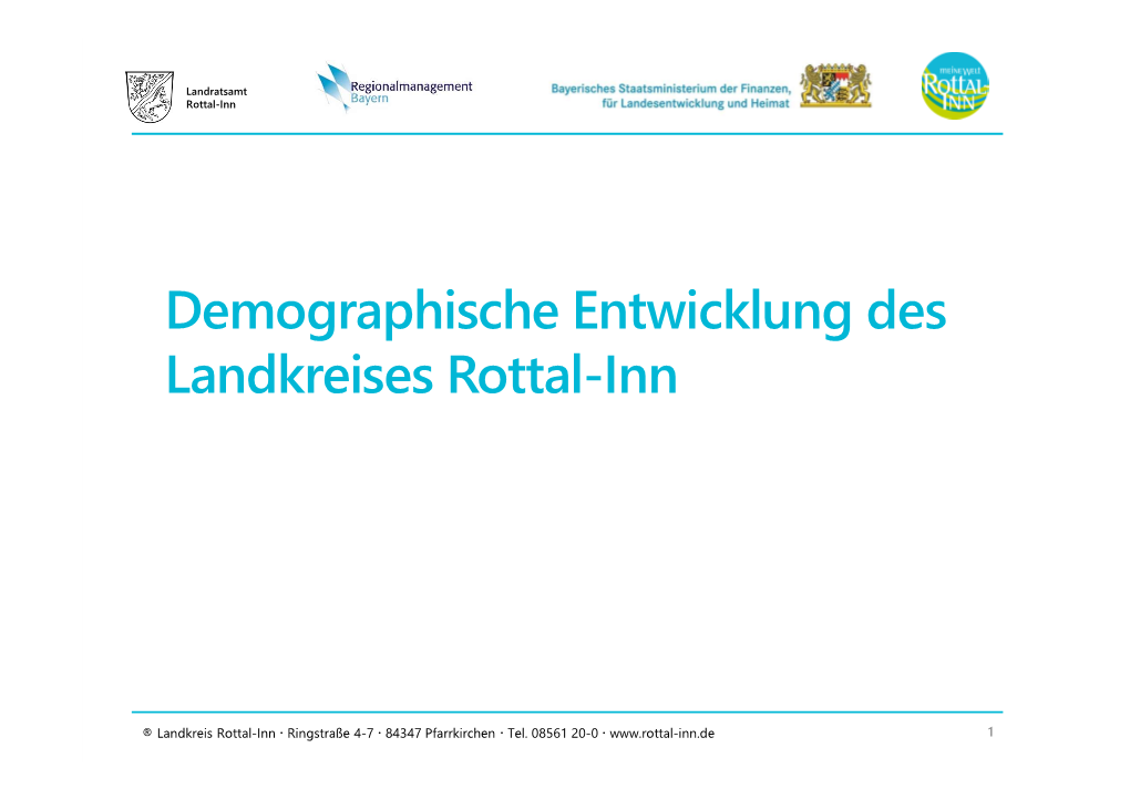 Demographische Entwicklung Des Landkreises Rottal-Inn