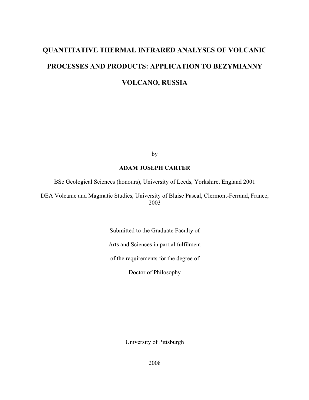 Quantitative Thermal Infrared Analyses of Volcanic