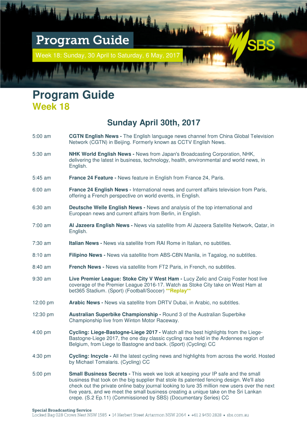 Program Guide Week 18