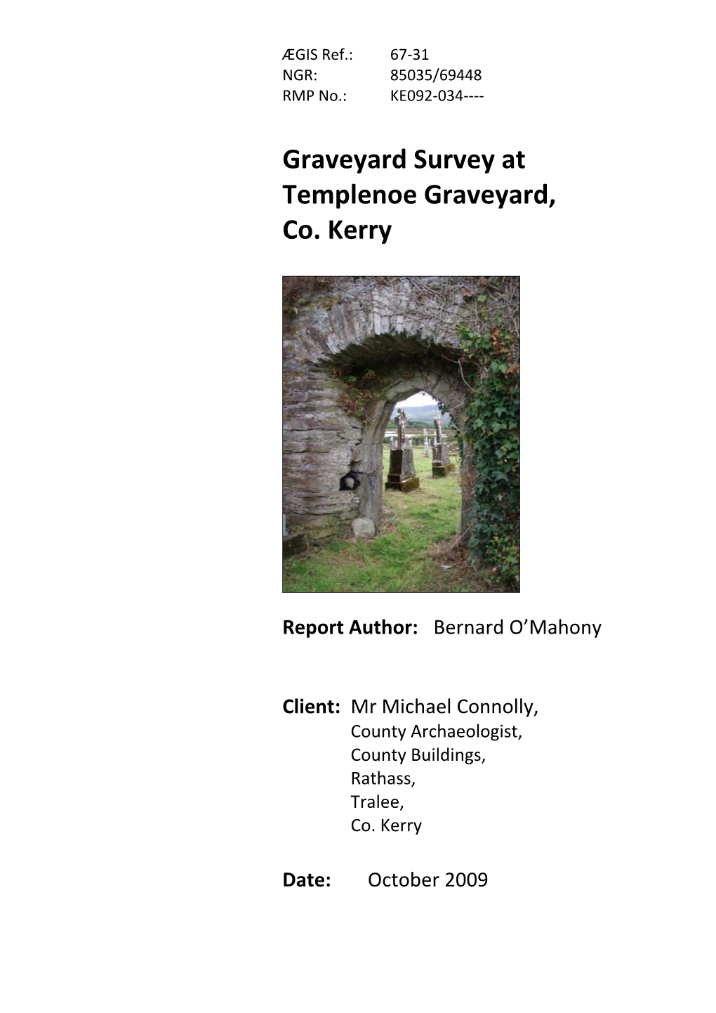 Templenoe, Co.Kerry, Graveyard Survey