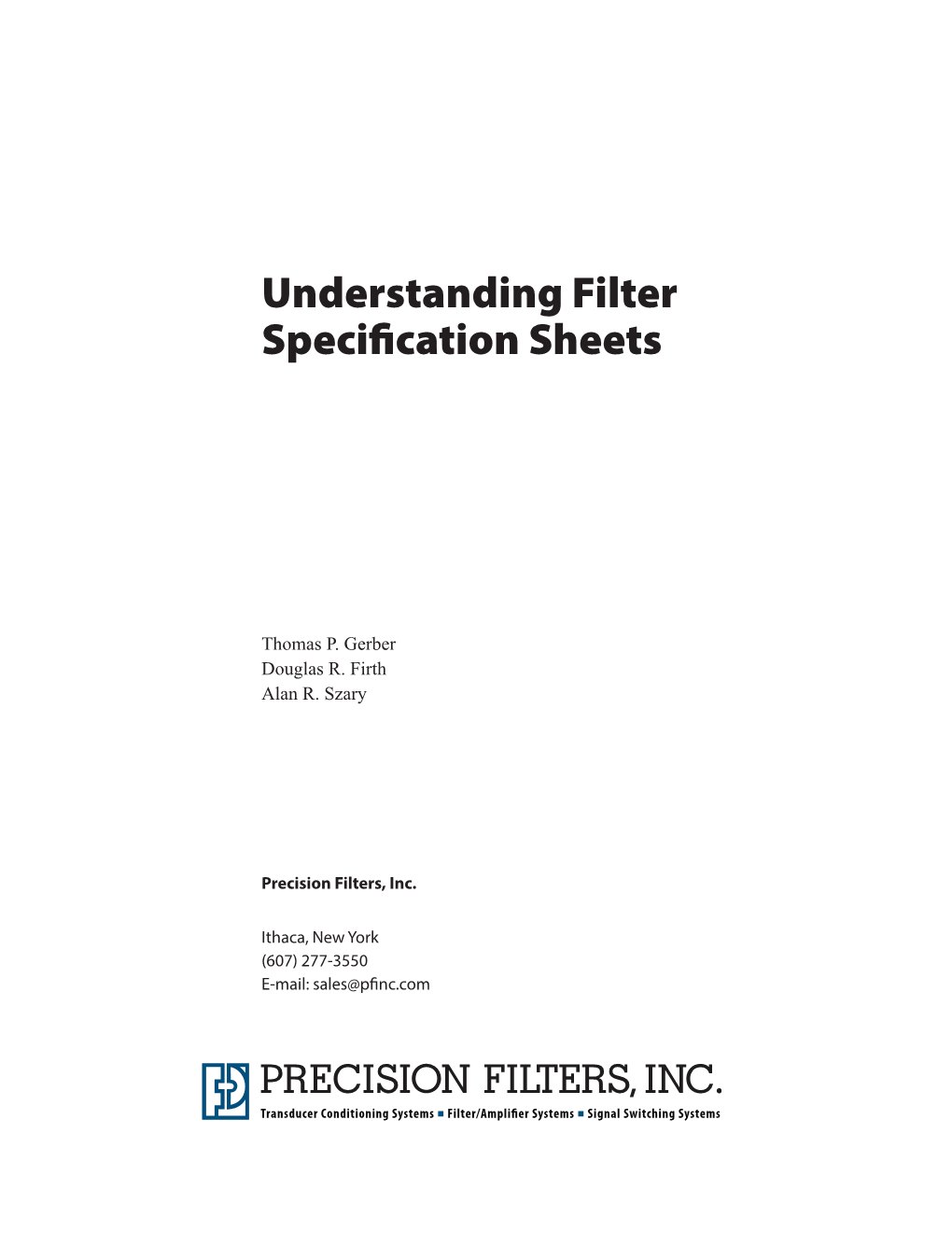 Understanding Filter Specification Sheets