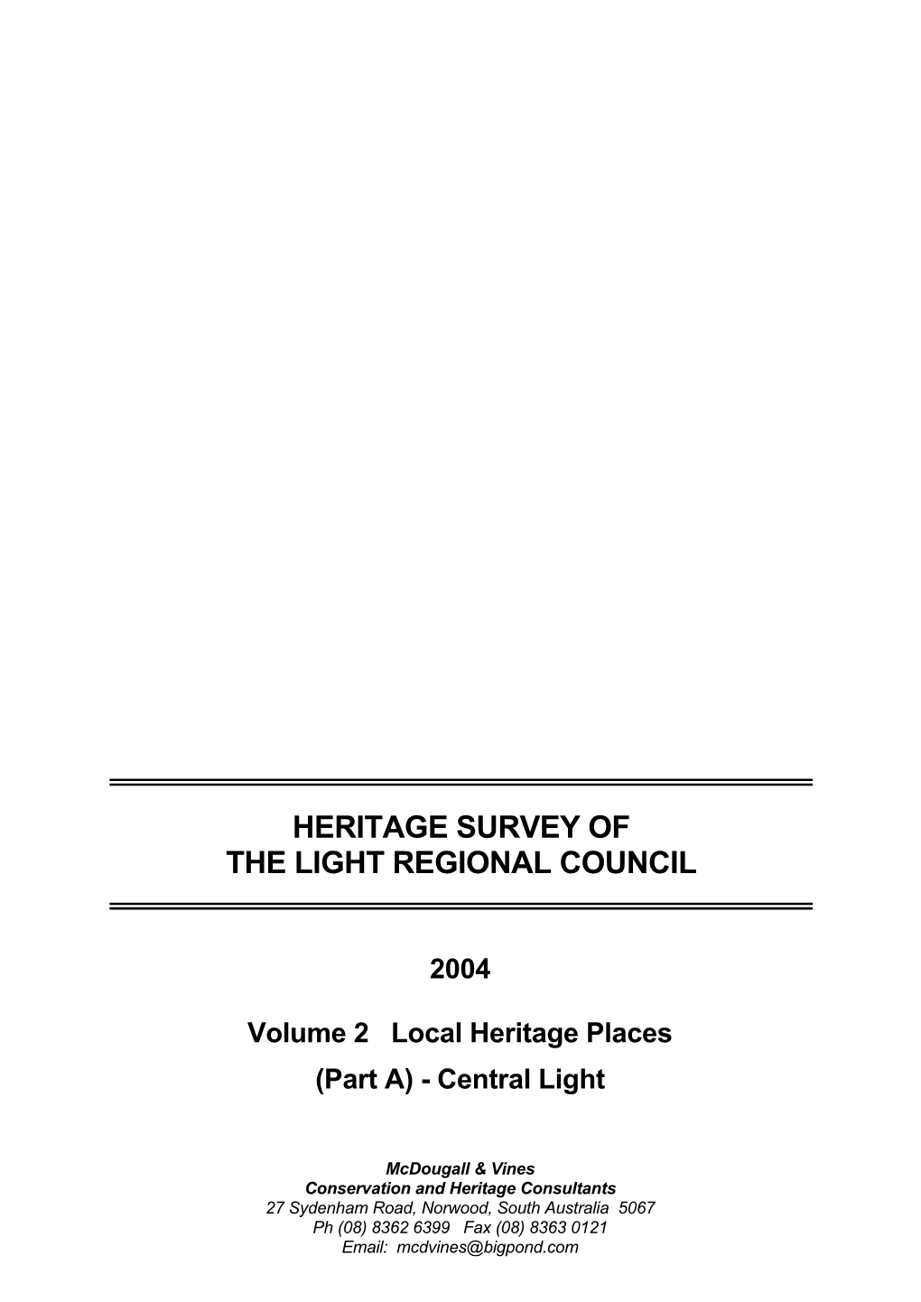 Heritage Survey of the Light Regional Council