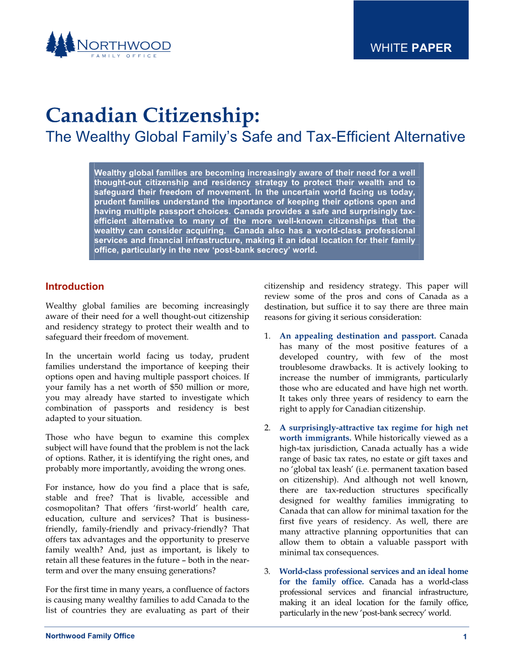 Canadian Citizenship: the Wealthy Global Family's Safe and Tax