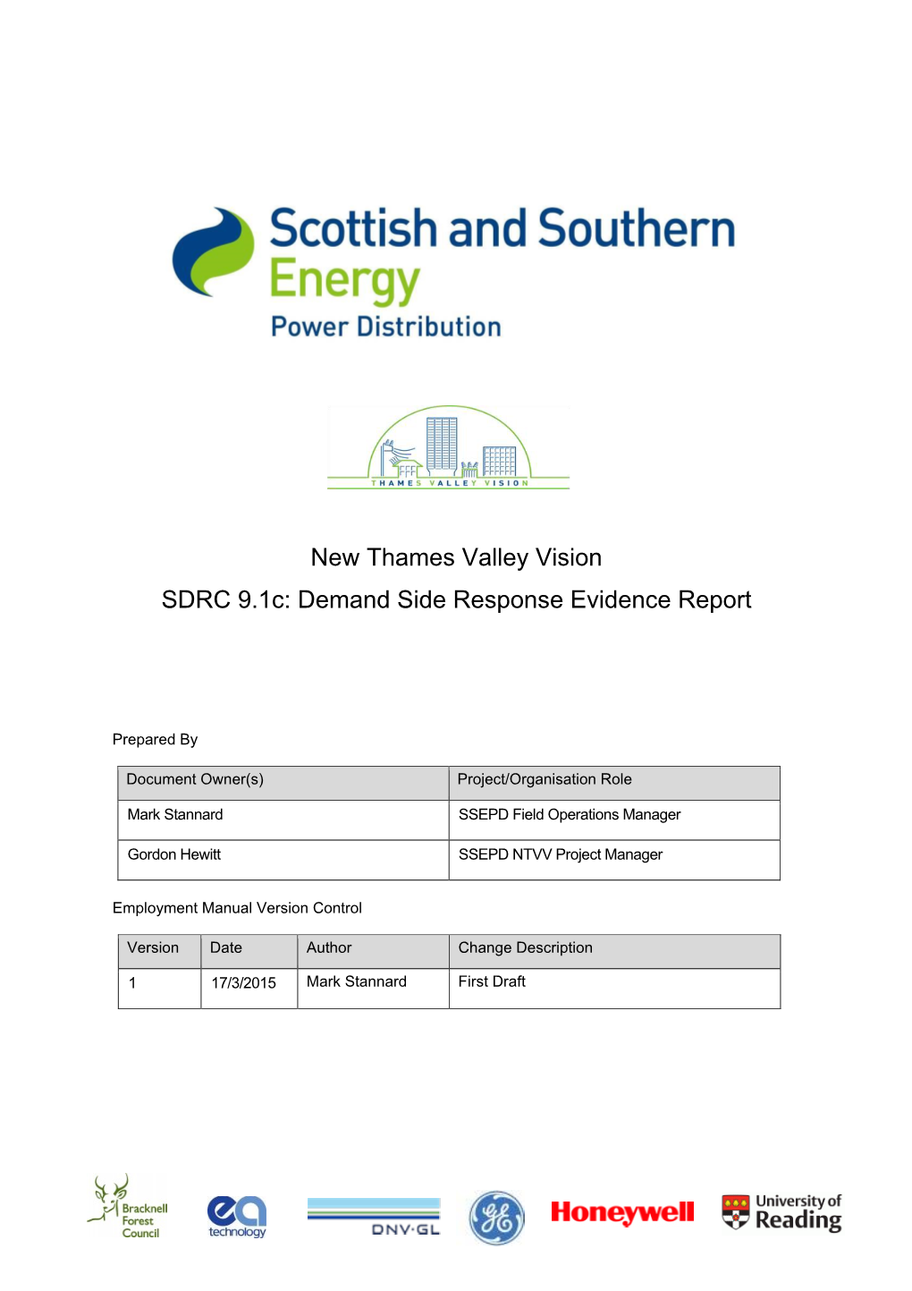 New Thames Valley Vision SDRC 9.1C: Demand Side Response Evidence Report