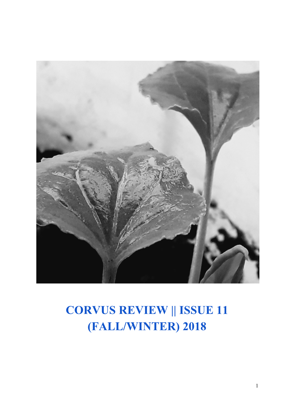 Corvus Review || Issue 11 (Fall/Winter) 2018