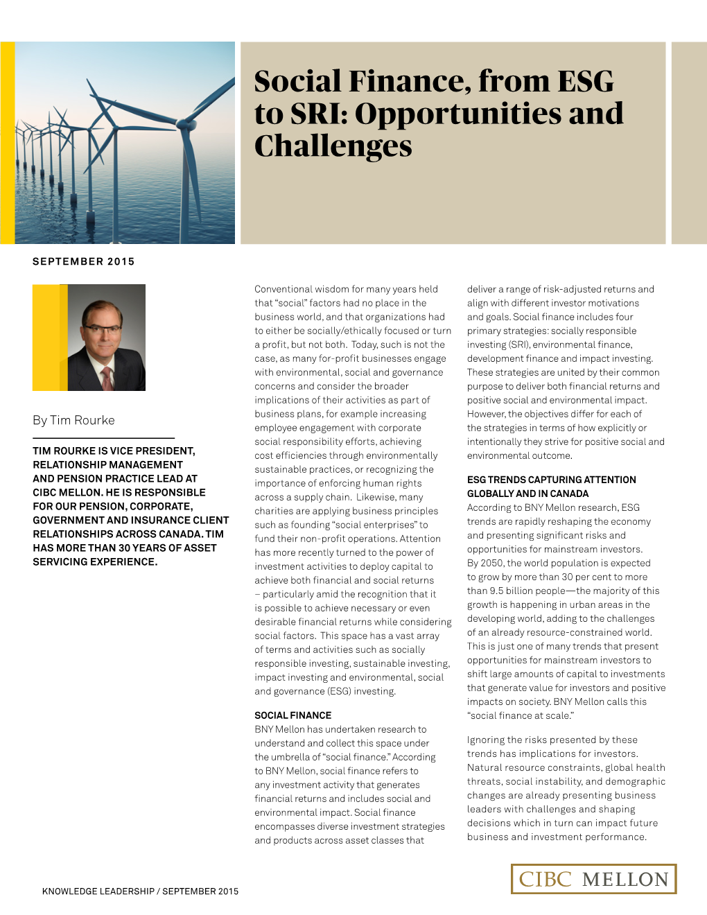 Social Finance, from ESG to SRI: Opportunities and Challenges