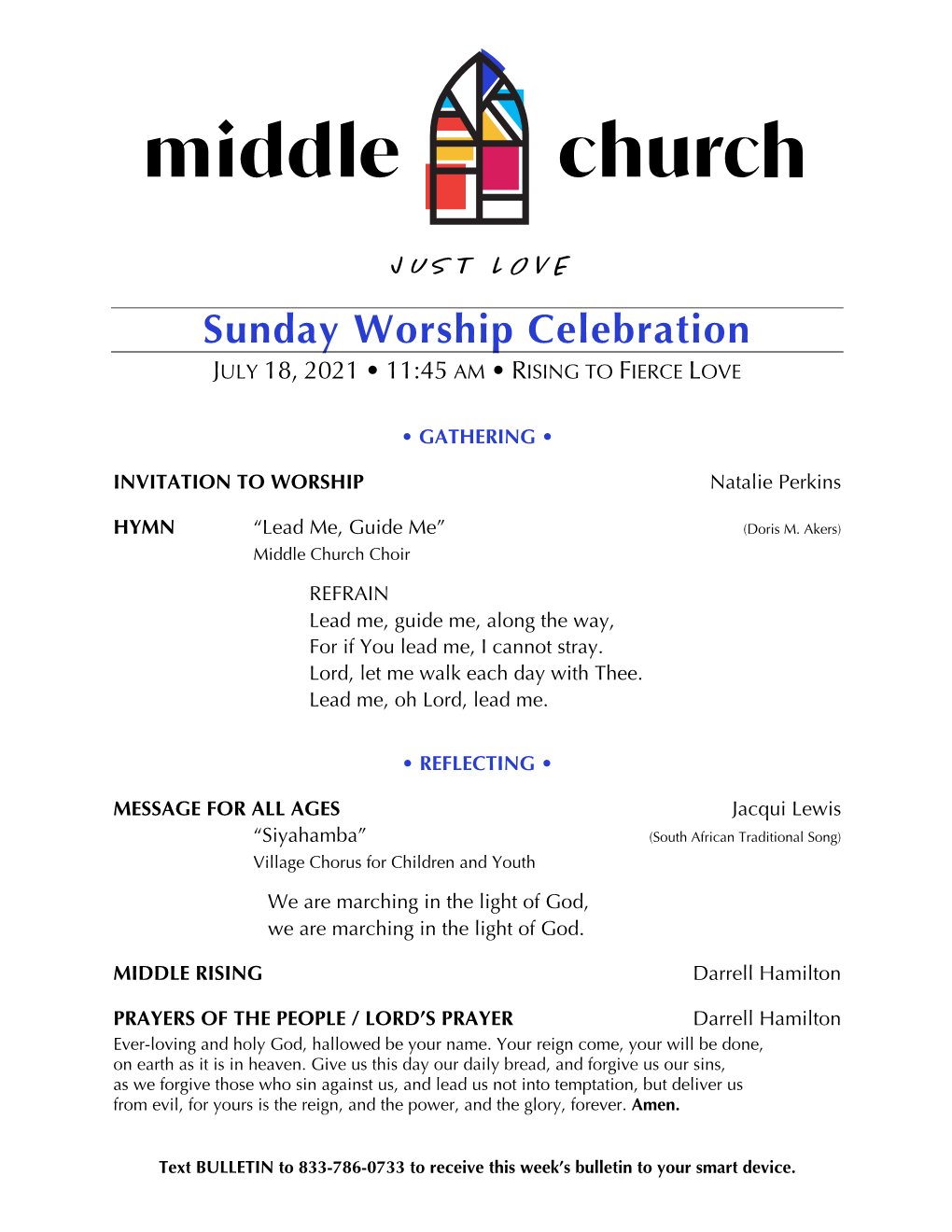 The Worship Bulletin!