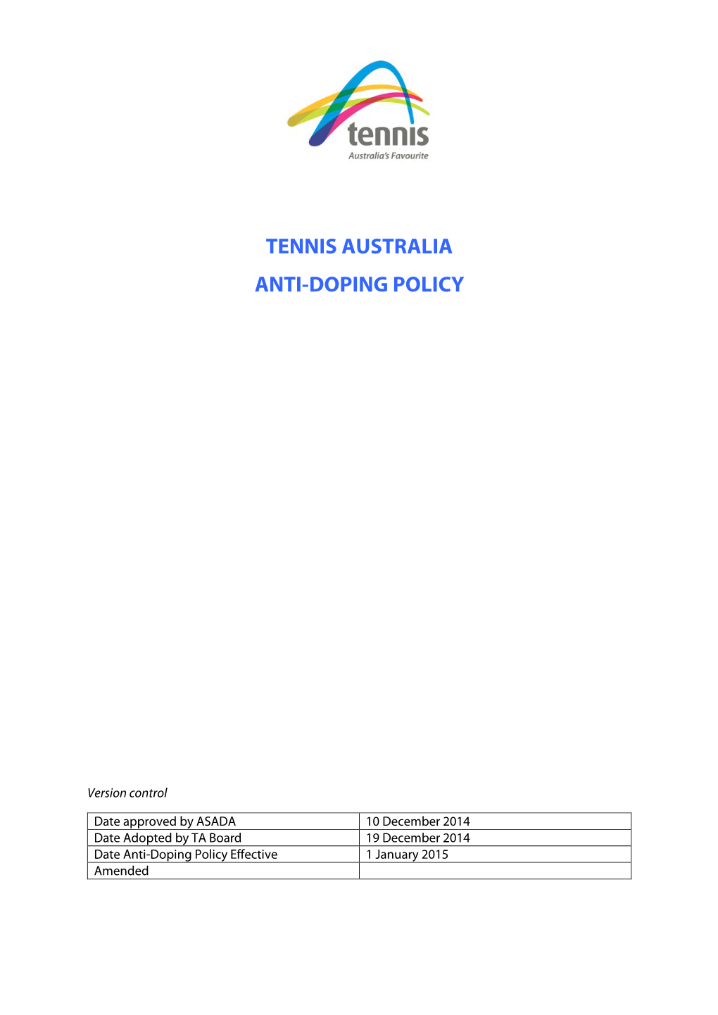 Anti-Doping Policy