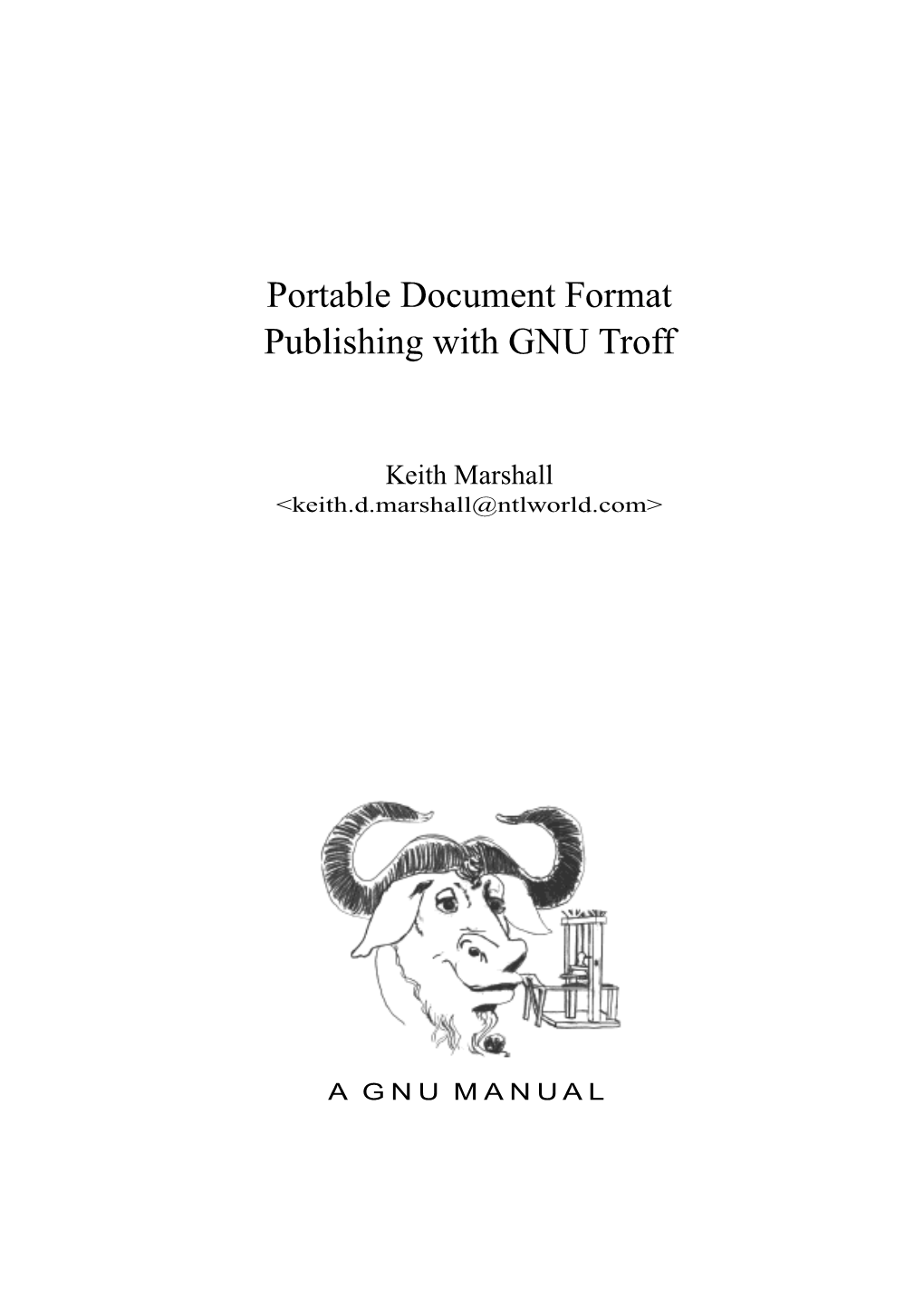 Portable Document Format Publishing with GNU Troff