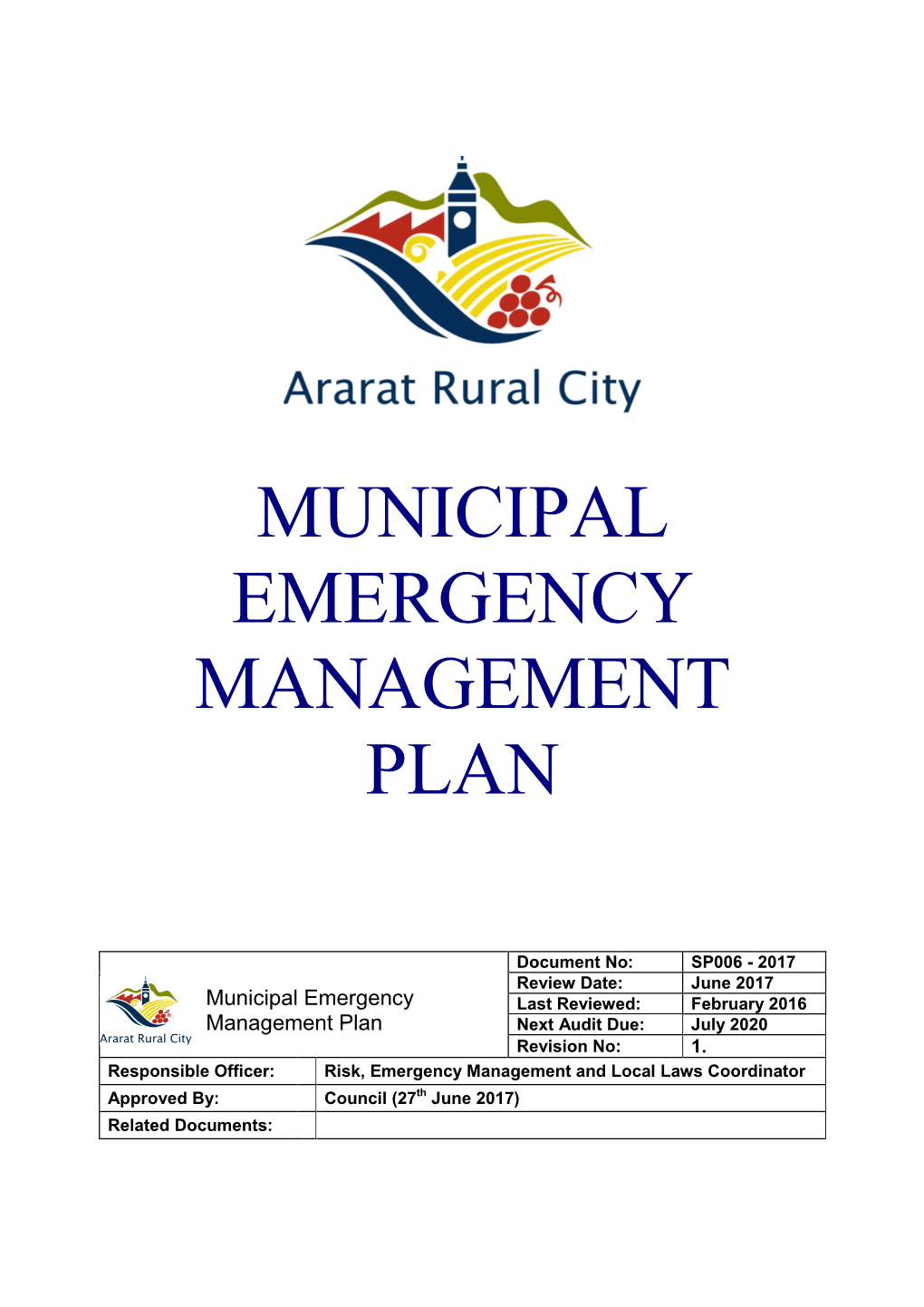 Municipal Emergency Management Plan