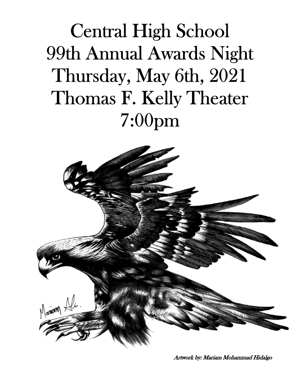 Central High School 99Th Annual Awards Night Thursday, May 6Th, 2021 Thomas F