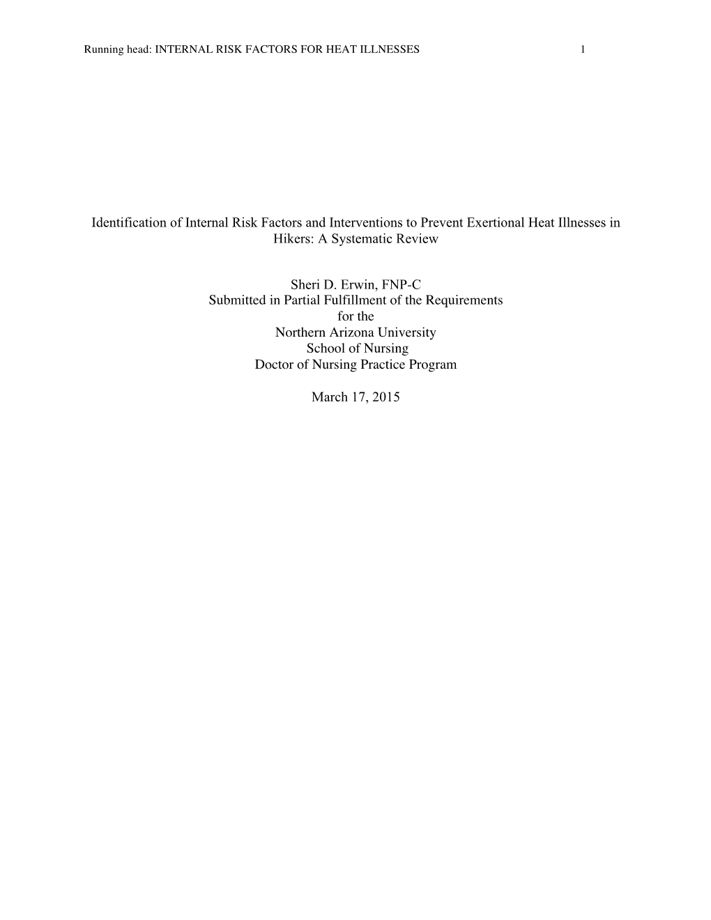 Identification of Internal Risk Factors and Interventions to Prevent Exertional Heat Illnesses in Hikers: a Systematic Review