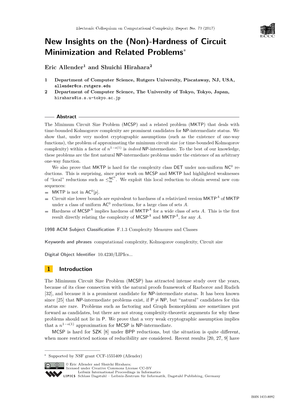 Hardness of Circuit Minimization and Related Problems∗