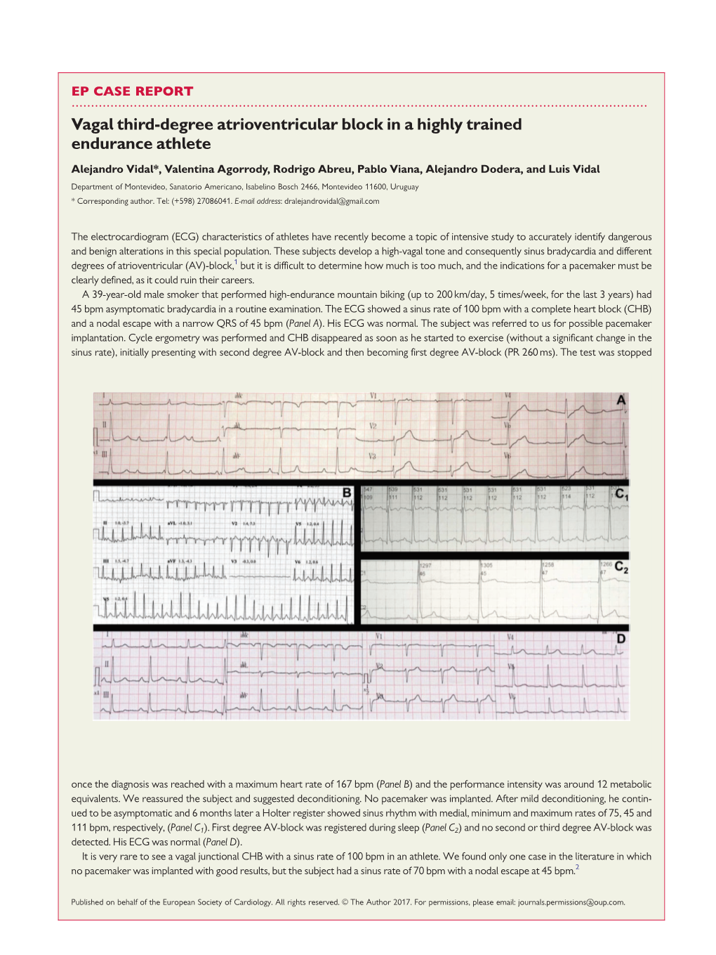 Vagal Third-Degree Atrioventricular Block in a Highly Trained Endurance
