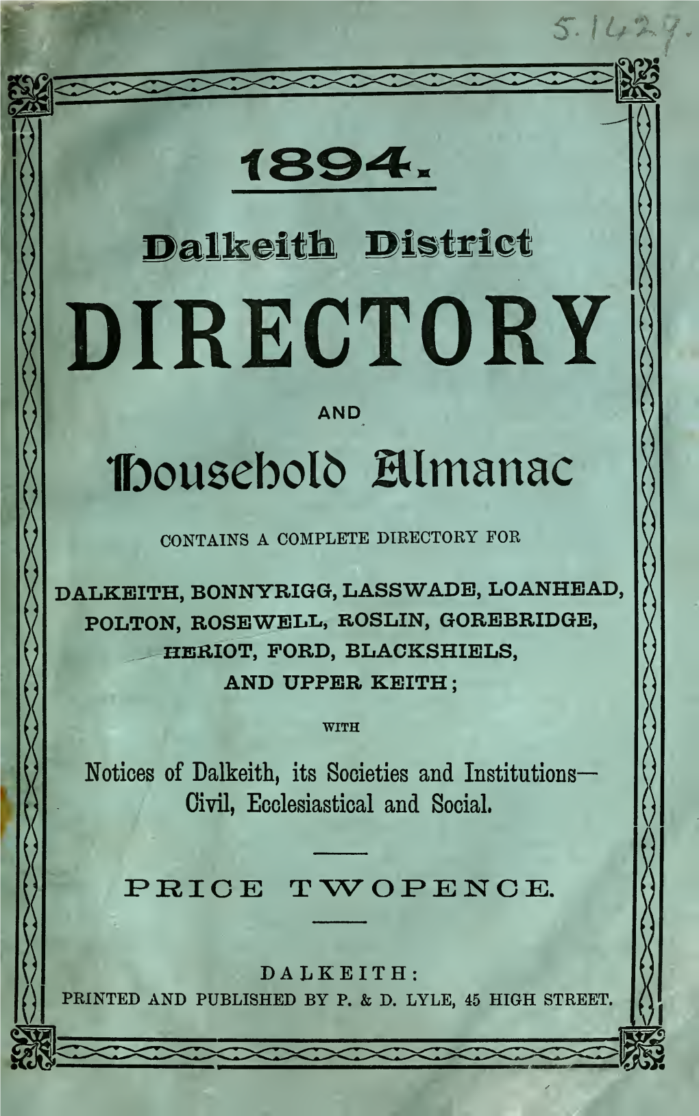 Carment's ... Directory for Dalkeith and District