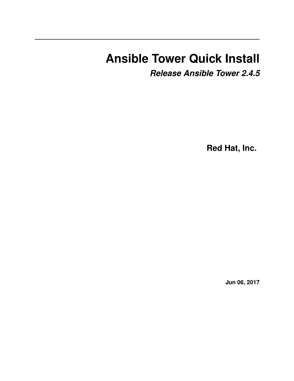 Ansible Tower Quick Install Release Ansible Tower 2.4.5
