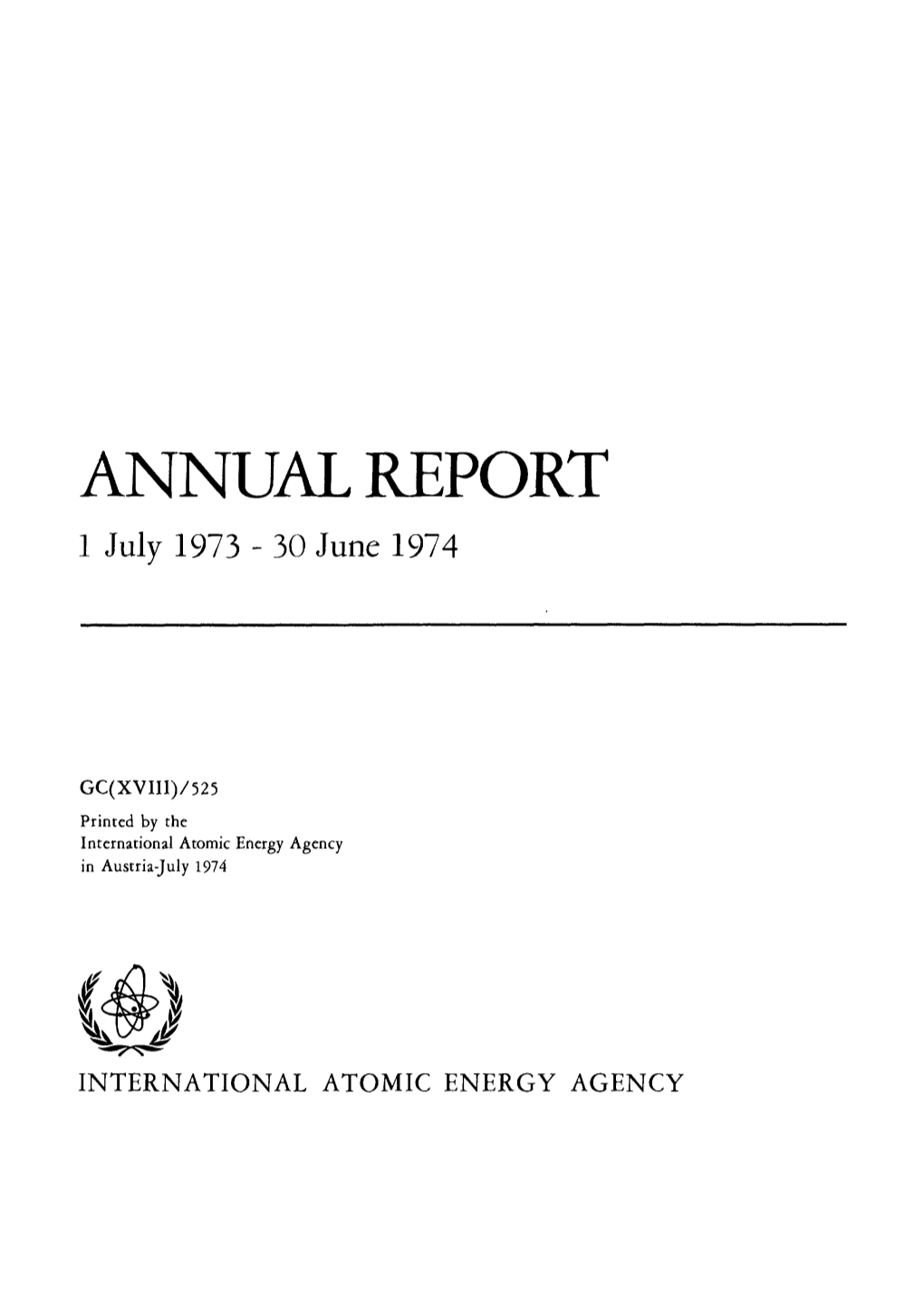 ANNUAL REPORT 1 July 1973 - 30 June 1974