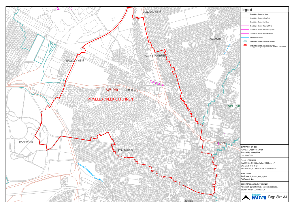 SW 050 SW 090 POWELLS CREEK CATCHMENT SW 050 Legend