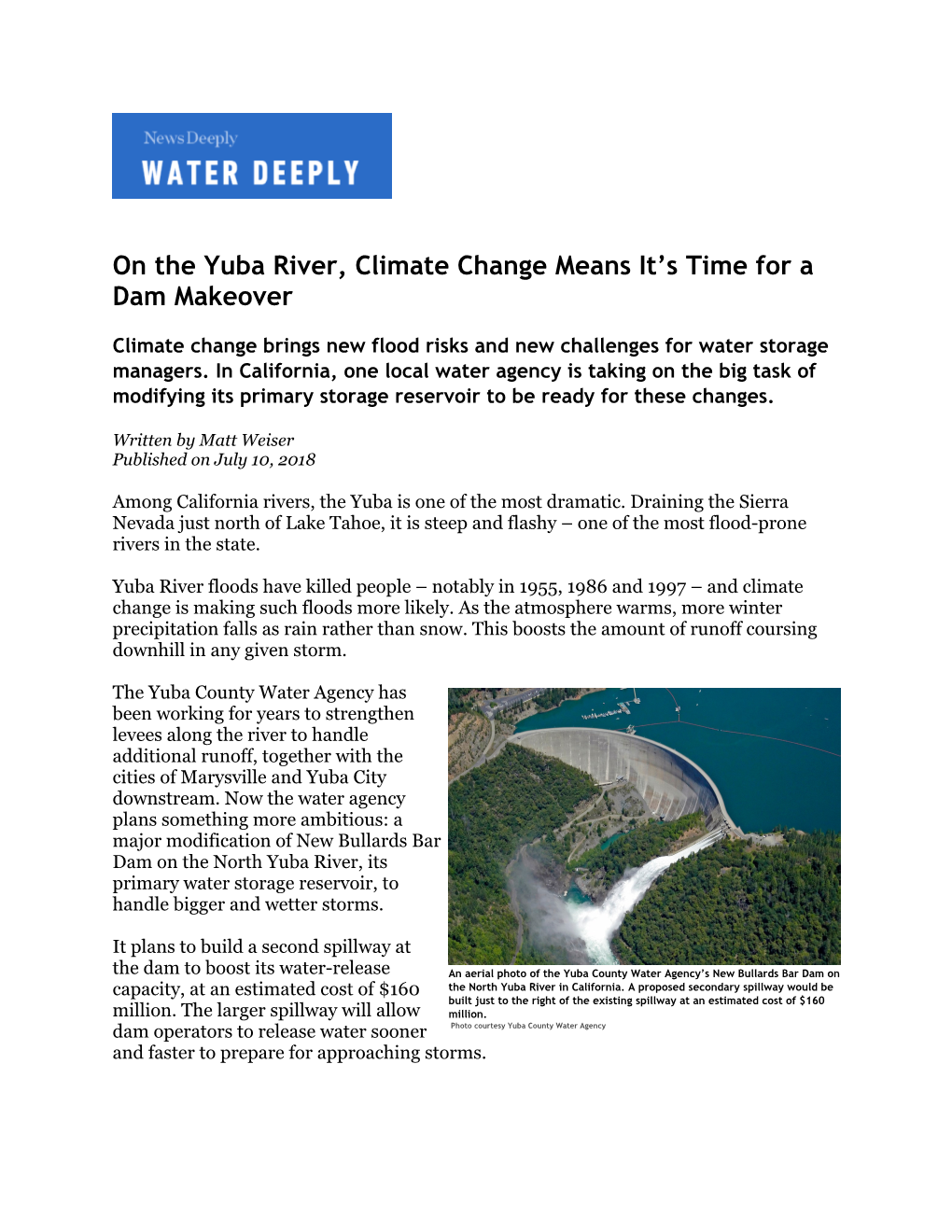 Yuba River Dam Makeover