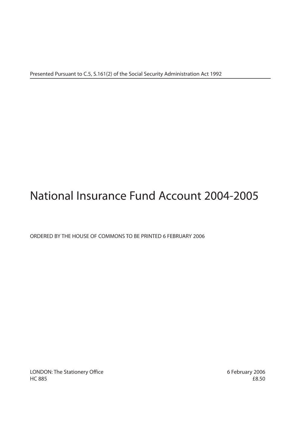 National Insurance Fund Account 2004-2005