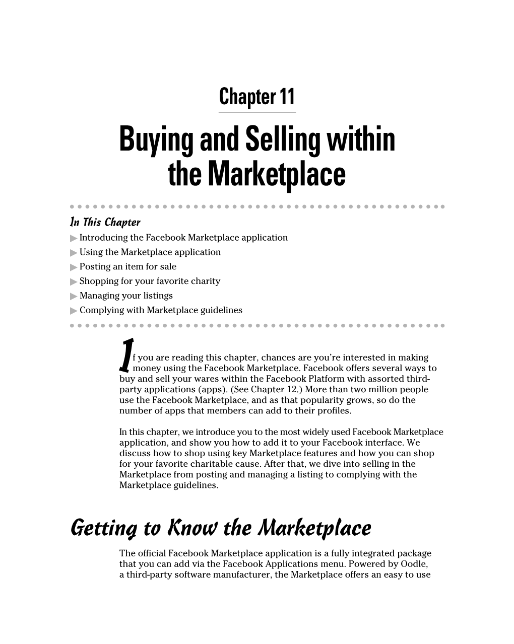 Buying and Selling Within the Marketplace