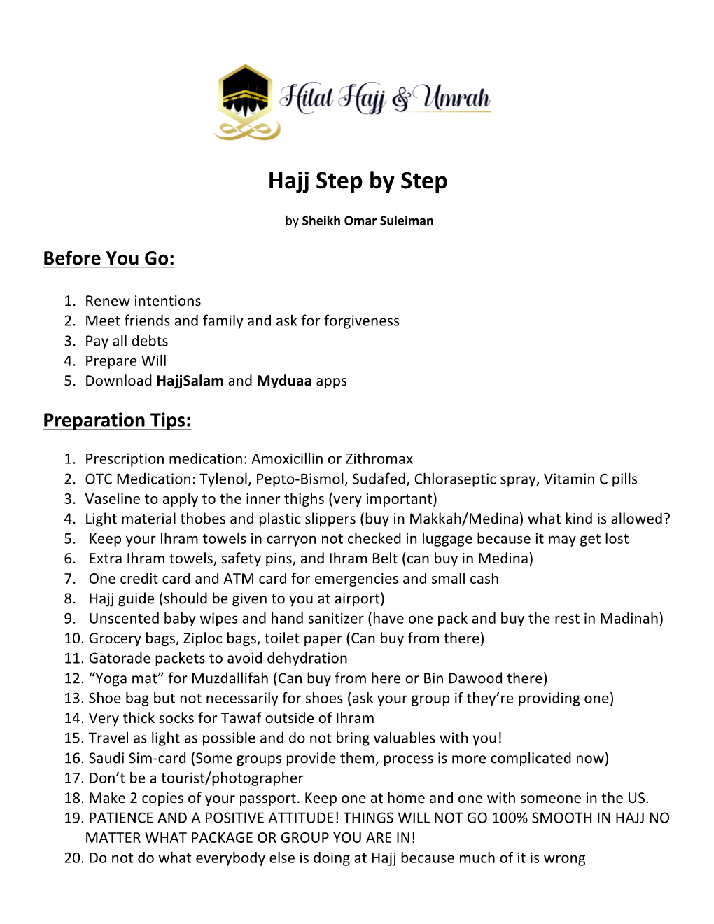 Hajj Step by Step