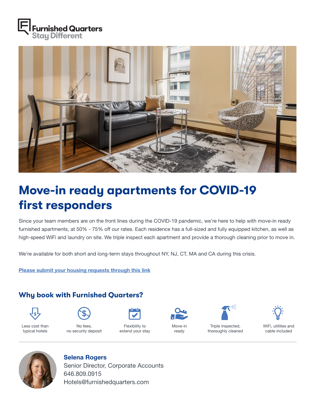 Move-In Ready Apartments for COVID-19 First Responders