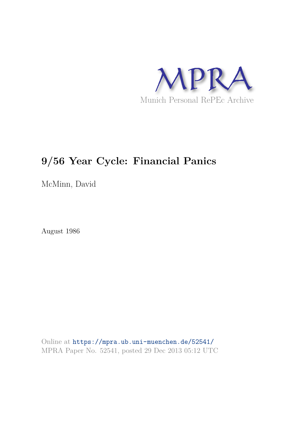 Financial Panics