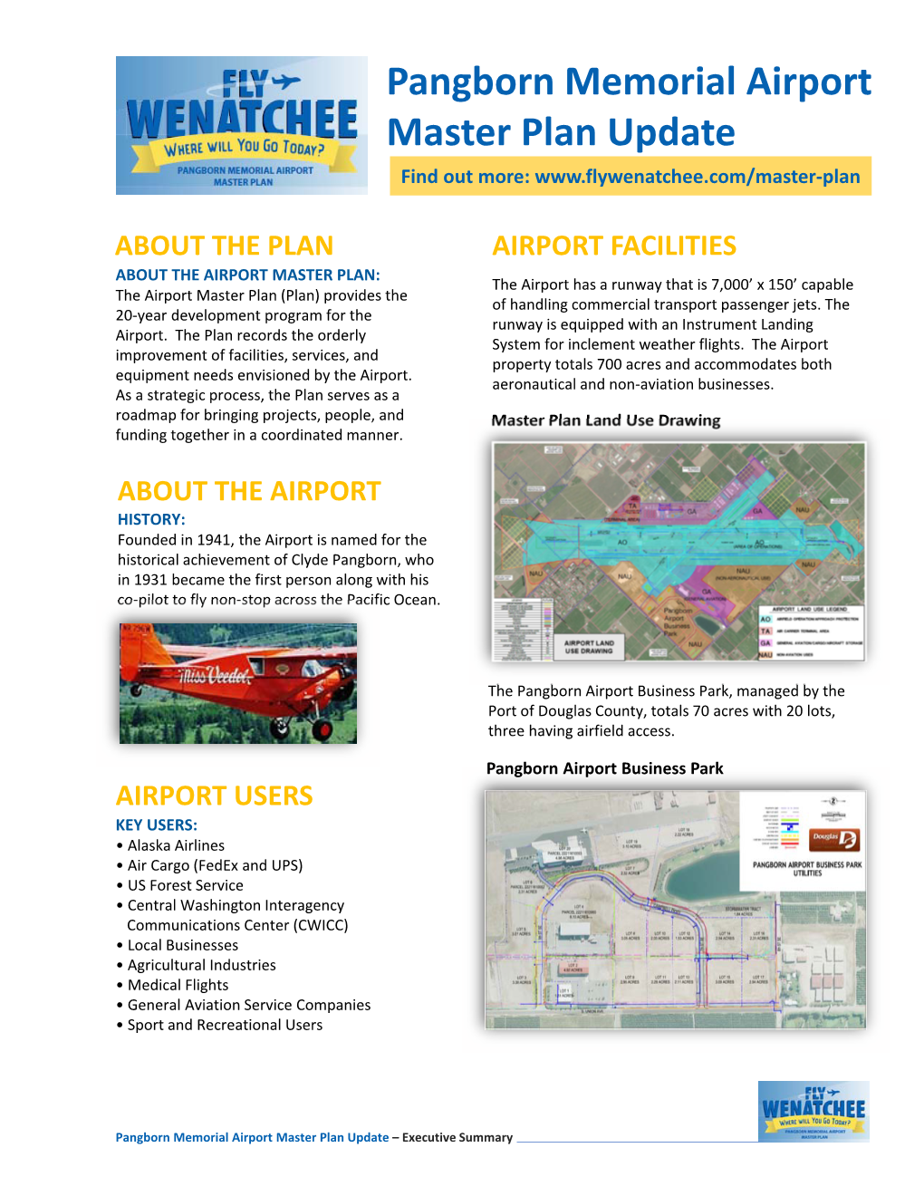 Pangborn Memorial Airport Master Plan Update Find out More