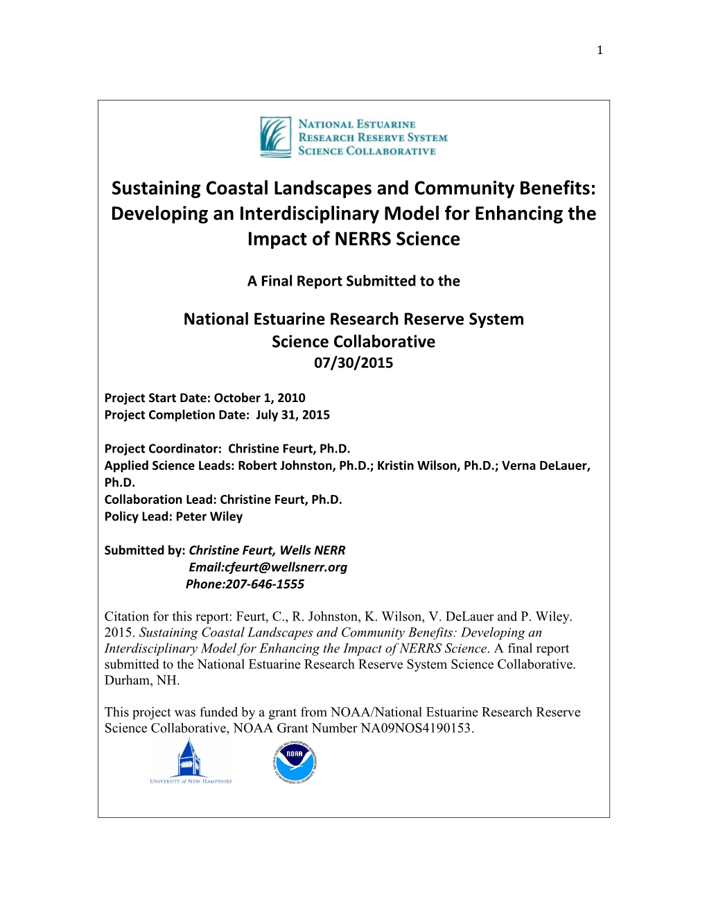 Developing an Interdisciplinary Model for Enhancing the Impact of NERRS Science
