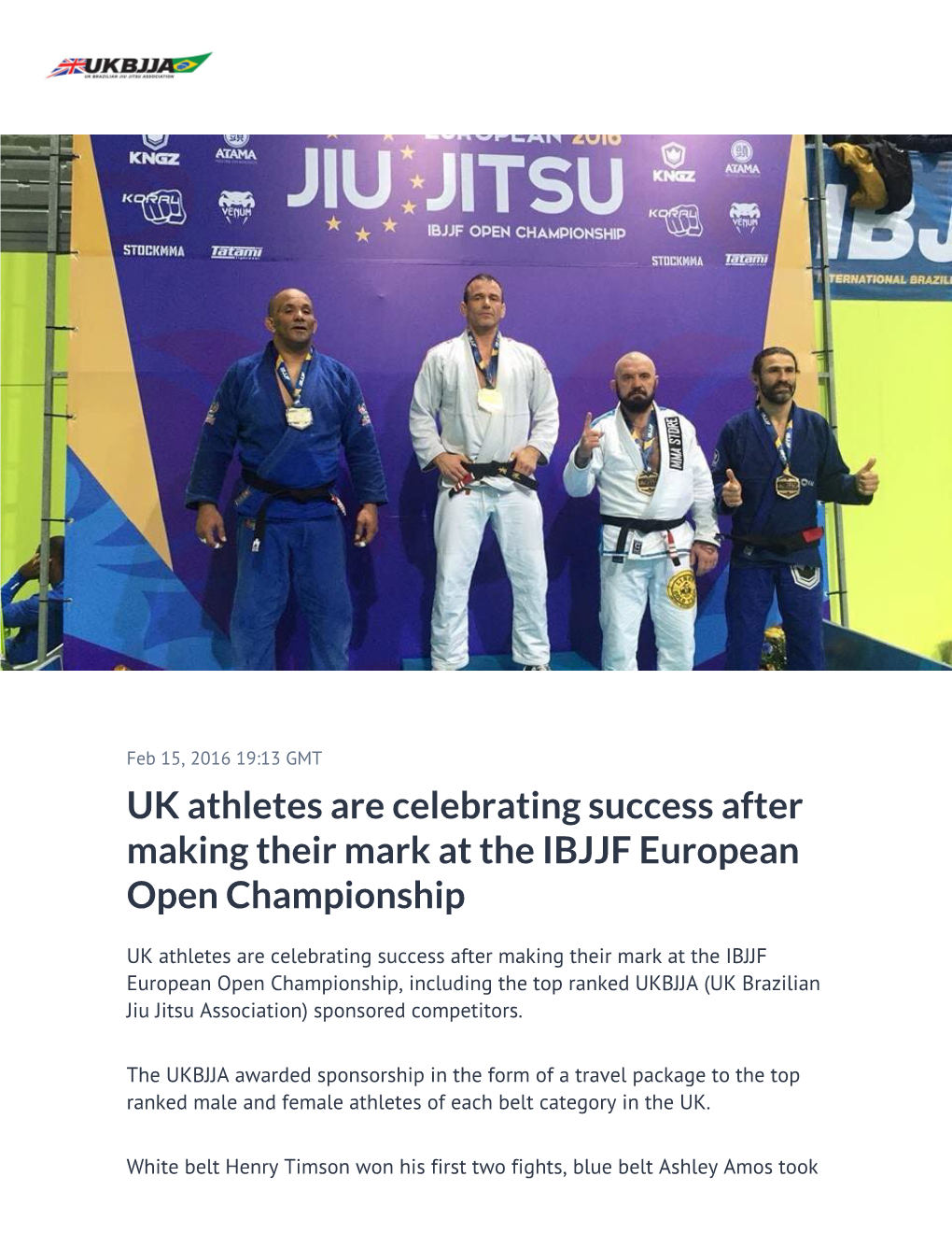 UK Athletes Are Celebrating Success After Making Their Mark at the IBJJF European Open Championship