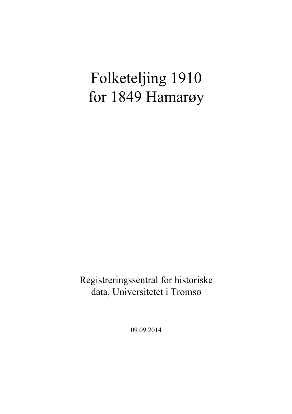 Folketeljing 1910 for 1849 Hamarøy