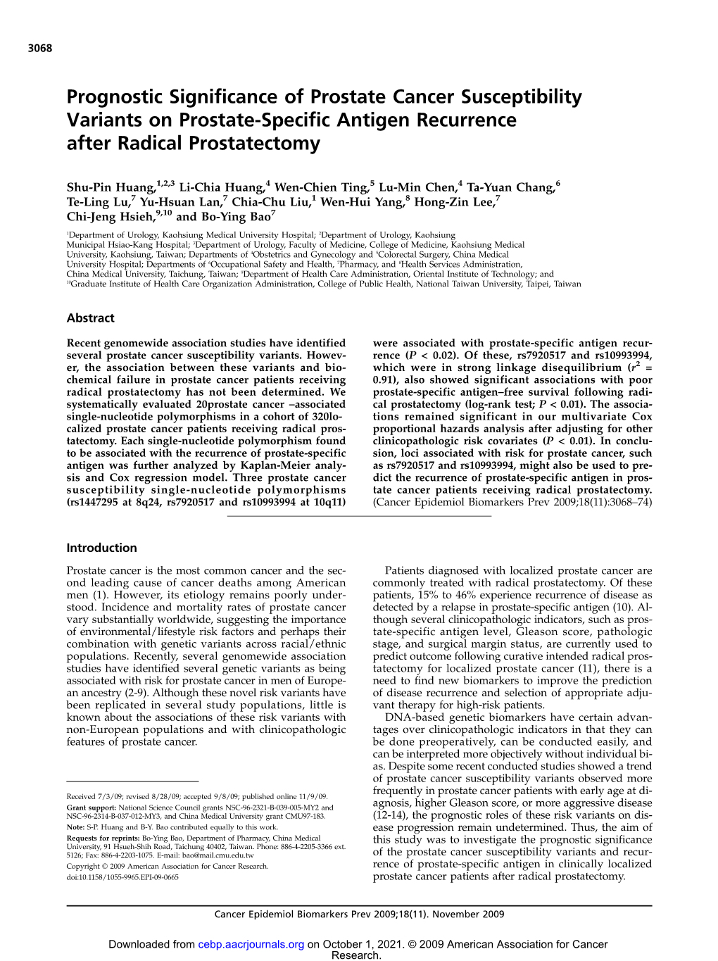 Radical Prostatectomy Variants on Prostate-Specific Antigen