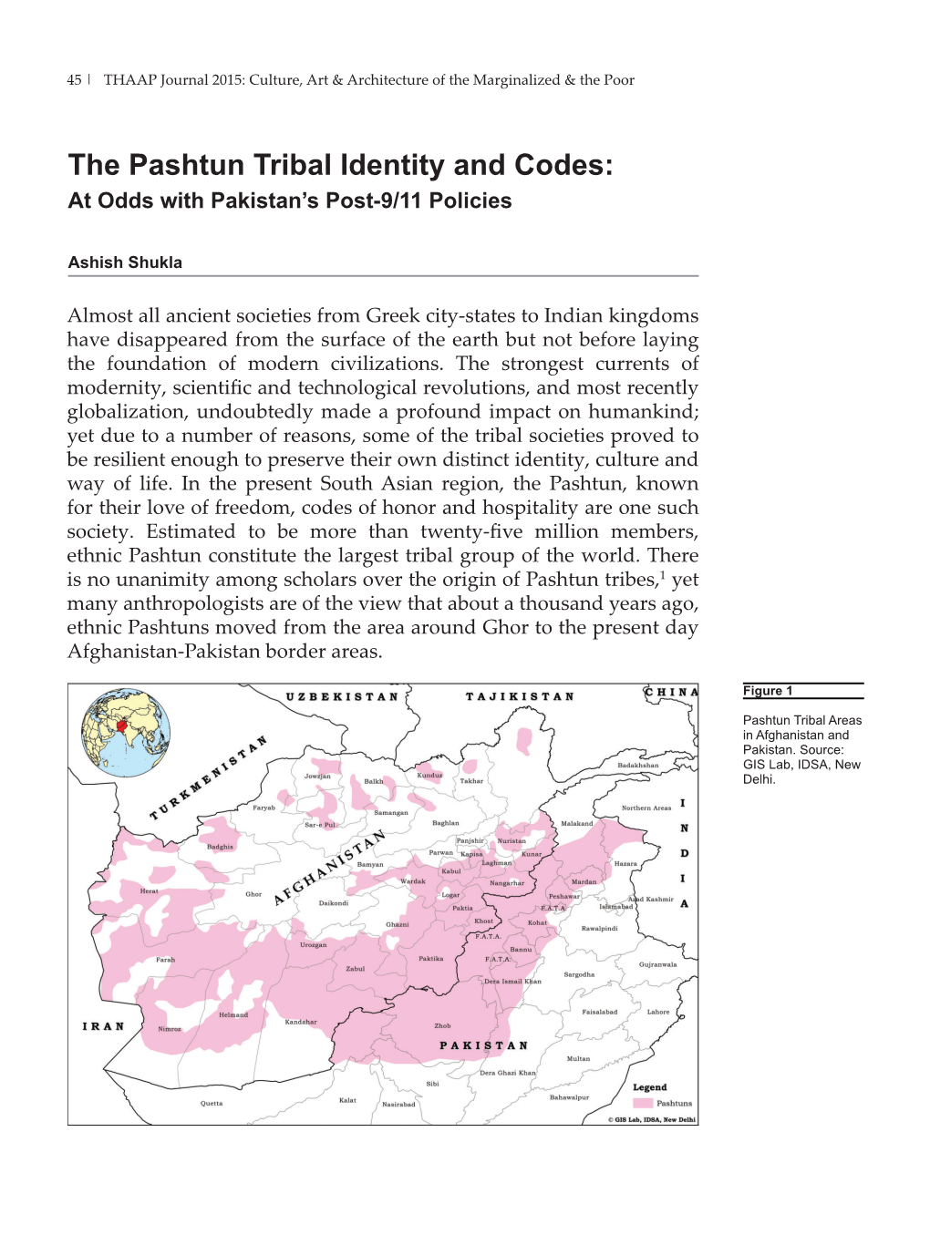 The Pashtun Tribal Identity and Codes: at Odds with Pakistan’S Post-9/11 Policies