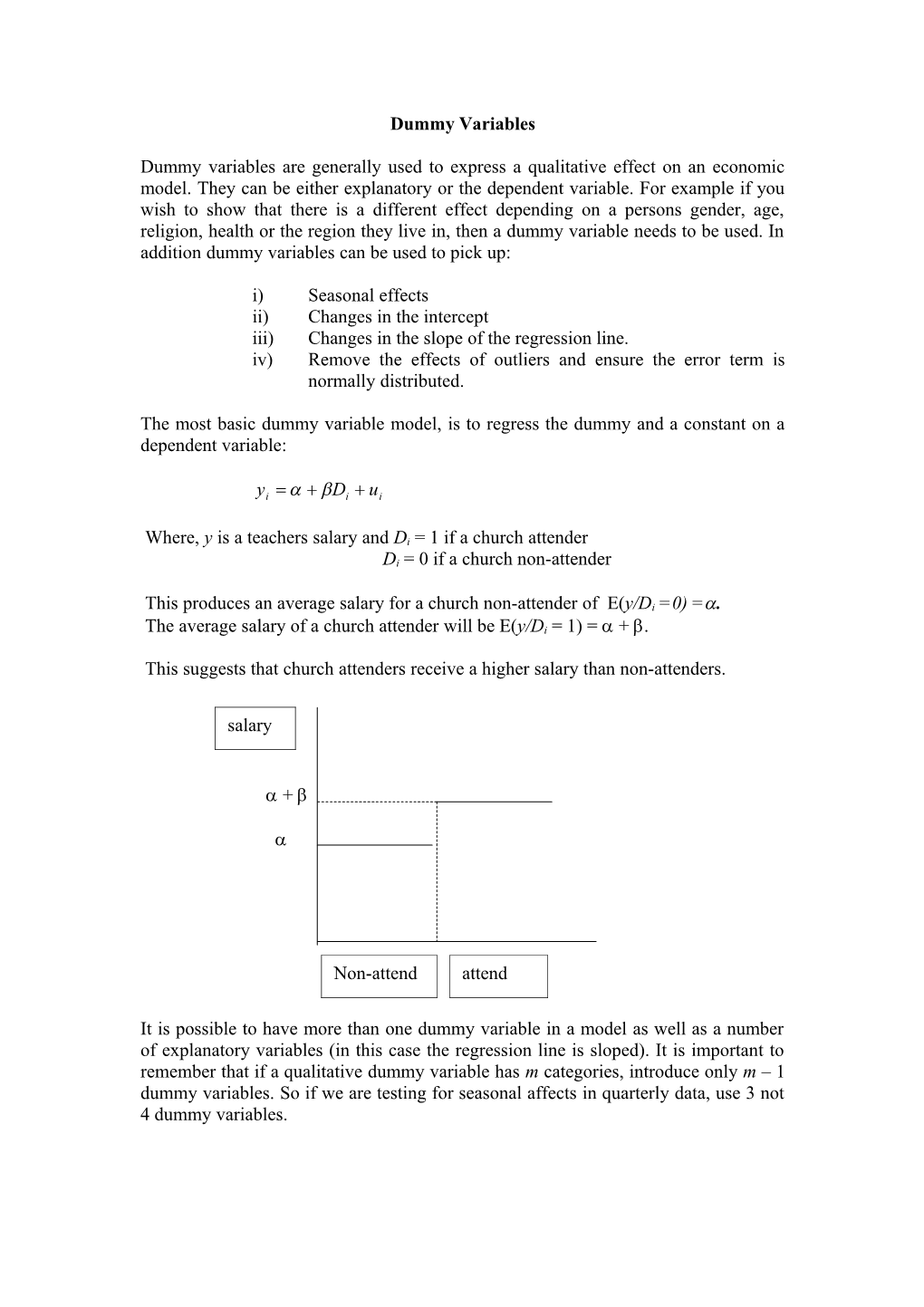 Iii) Changes in the Slope of the Regression Line