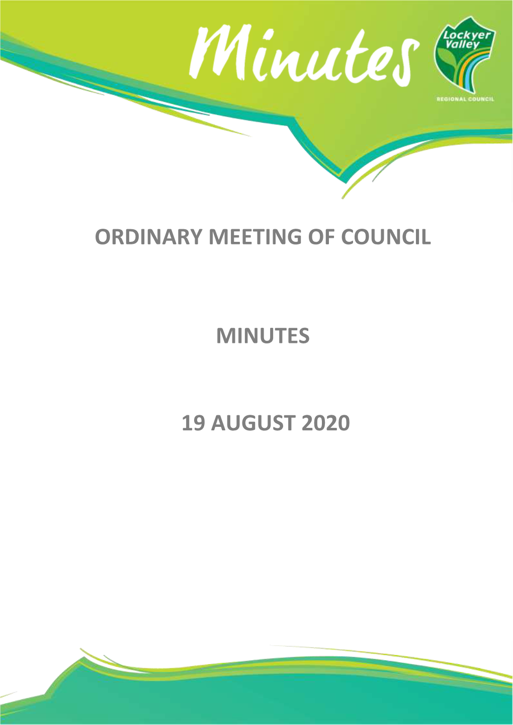 Minutes of Ordinary Council