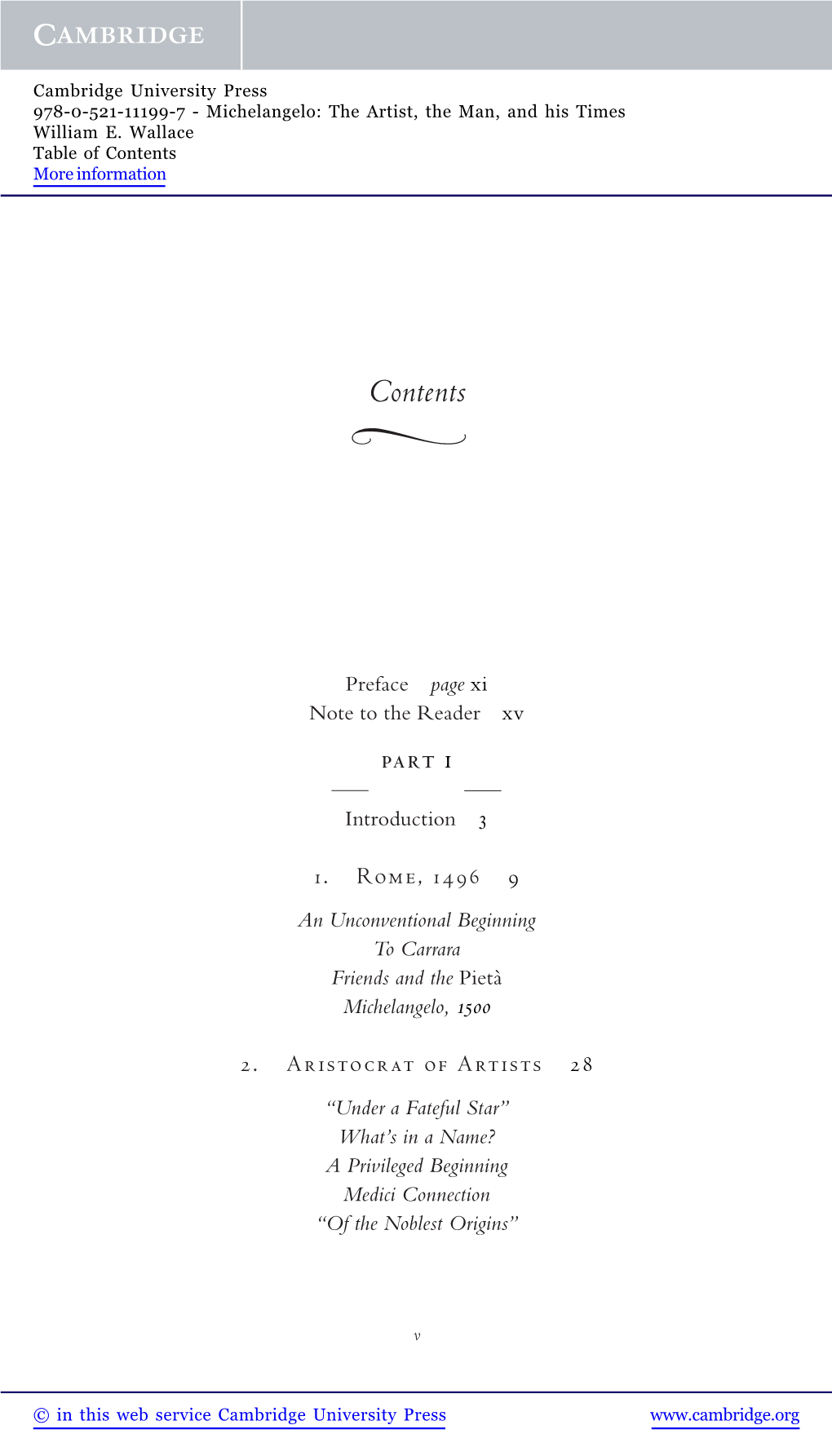 Table of Contents More Information