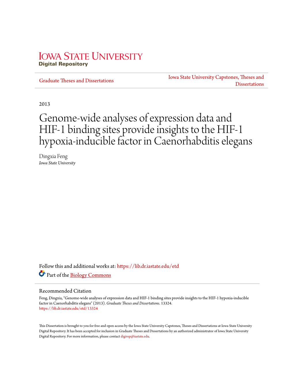 Genome-Wide Analyses of Expression Data and HIF-1 Binding Sites