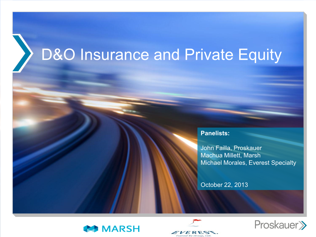 D&O Insurance and Private Equity