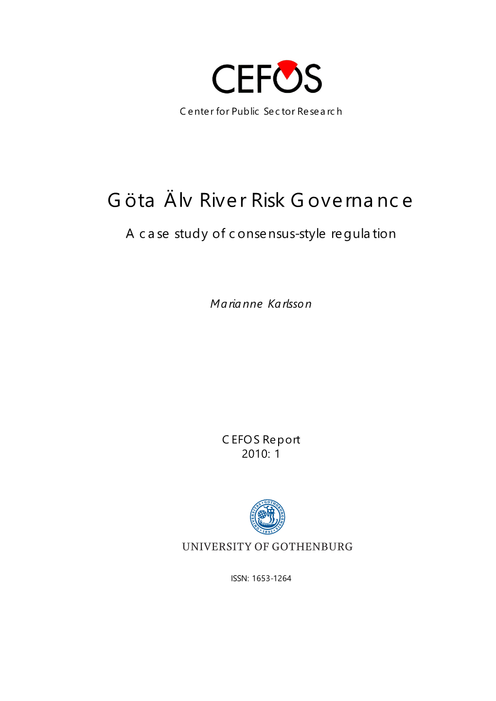 Göta Älv River Risk Governance