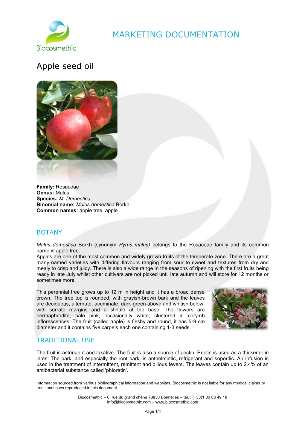 MARKETING DOCUMENTATION Apple Seed